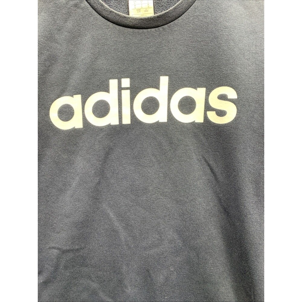 Adidas Authentic Athletic Wear Pullover Sweaters Mens Navy Blue Printed Large - Picture 2 of 15